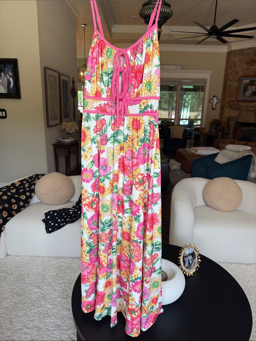 Grace Karin Pink Floral Summer Maxi Dress
